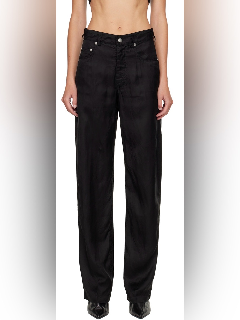 RICK OWENS BLACK CONCORDIANS GETH TROUSERS